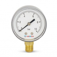 Манометр VARMEGA радиальный 50 мм, 10 бар, 1/4", VMMT10-501002 Манометр VARMEGA радиальный 50 мм, 10 бар, 1/4", VMMT10-501002