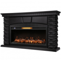 Каминокомплект: Очаг Royal Thermo Aurora RTFP/P-AR40LS, портал Porto 40 камень черный шпон венге Каминокомплект: Очаг Royal Thermo Aurora RTFP/P-AR40LS, портал Porto 40 камень черный шпон венге