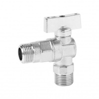 Кран VIEIR шаровый угловой 1/2"x3/4" матовый хром. с отражалелем (100) GZRL34