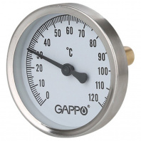 Термометр Gappo биметаллический с погружной гильзой 1/2" x 0-120 гр.