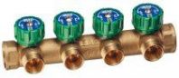 Регулируемый коллектор 3/4"(ВР-ВР) с 4 отв. М24х19, DZR-латунь